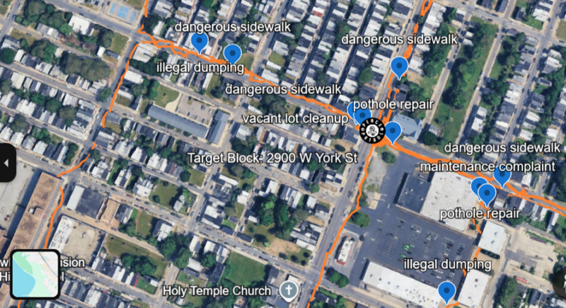 A screenshot of GPS route lines and observation pins captured in the Google Earth application.